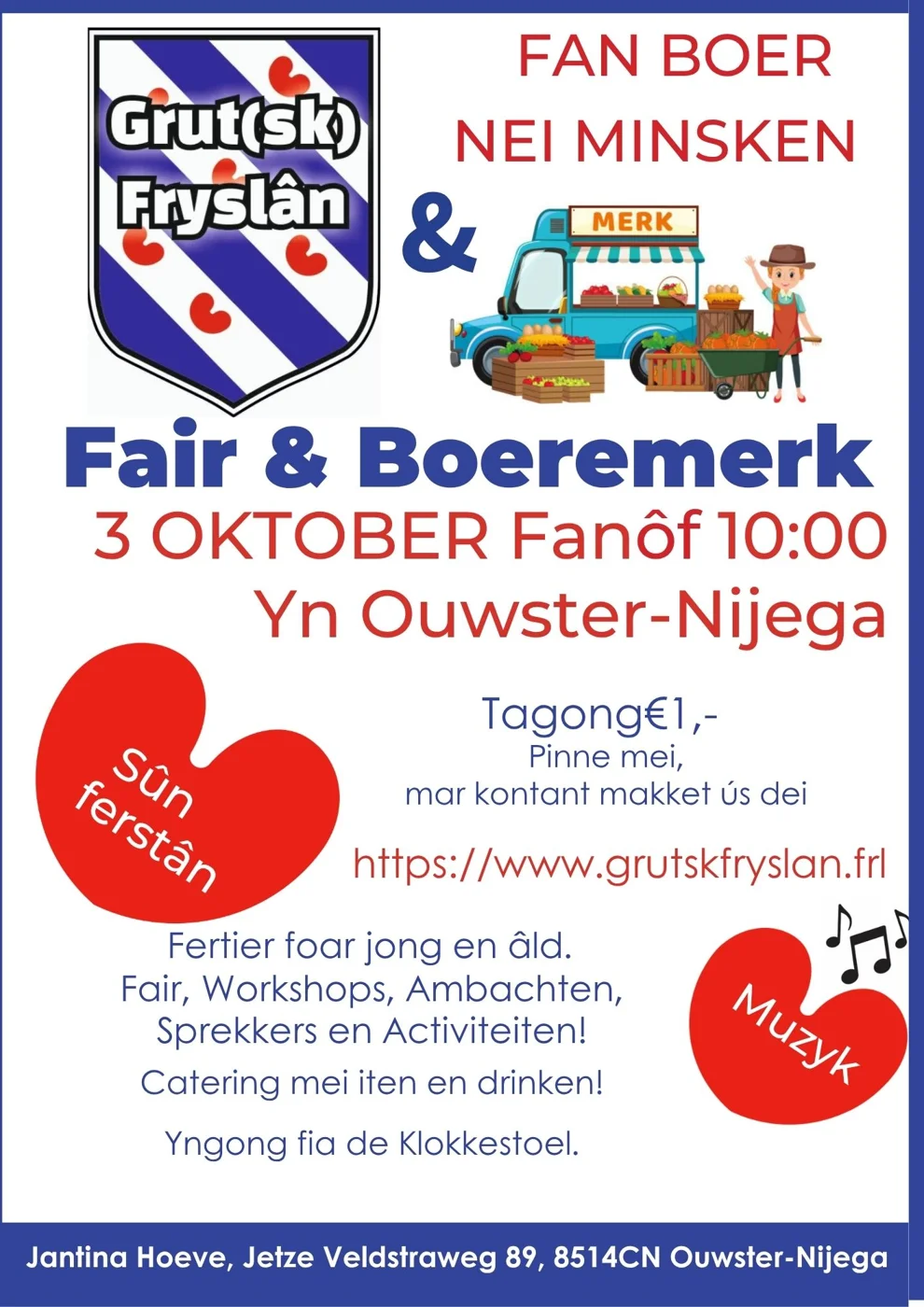 Poster Fair & Boeremerk — 3 oktober 2026 fanôf 10:00 yn Ouwster-Nijega, tagong € 1,-
